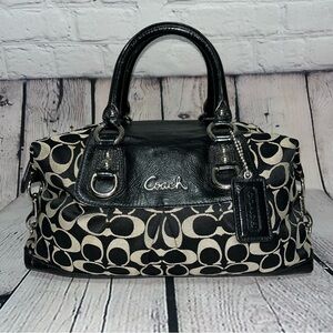Vintage Y2K Coach Ashley Signature Black Convertible Satchel Shoulder Bag